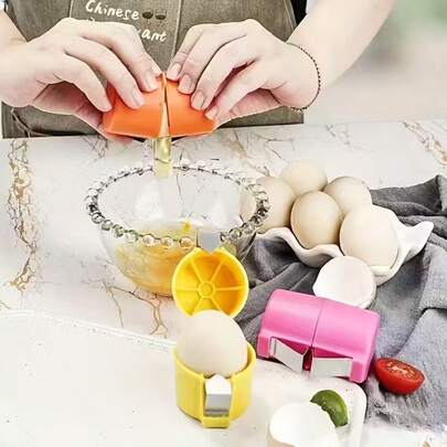 2pcs Egg Separator And Peeler - Quick & Easy Egg Separation Tool, Portable Egg Peeler, Egg Cracker, Egg Beater, Egg Separator Kitchen Egg Opener, Manual Egg Shelling Tool, Suitable For Raw And Hard Boiled Eggs