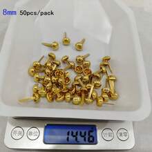 50/100个金属半球形圆形双脚铆钉，用于DIY手工制作皮革工艺包袋手提包底部保护