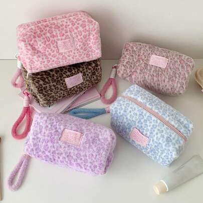 化妆包、便携手提包、收纳包、洗漱包、大容量化妆包、化妆纸巾收纳包、旅行必备包、收纳包、女士/女孩卫生巾收纳包、学生铅笔盒、内袋、拉链枕形袋、方形包、羊毛秋冬化妆包