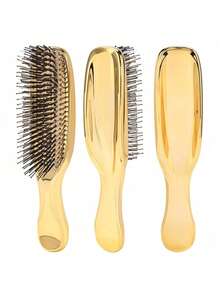Scalp Cleansing Electroplated Massage Comb, Home Use Electroplated Hair Brush, Dry & Wet Dual-Use Electroplated Hair Styling Comb - Multicolor - View 9