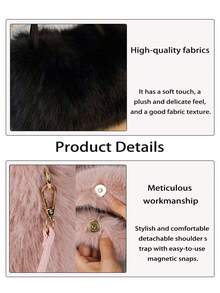 New Autumn/Winter Fluffy Small Square Handbag, Women's Crossbody Bag, Stylish Commuter Handbag, Shoulder Bag, Soft To The Touch, Convenient For Daily Commutes. - Brown - View 4