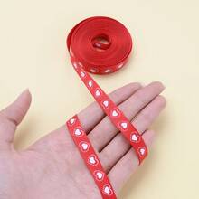 5yards/Roll 9mm Valentine's Day Love Printed Ribbon Wedding Tanabata Gift Wrap Rope Valentine's Day Red Jacquard Ribbon DIY Handmade Ribbon - Multicolor - View 2