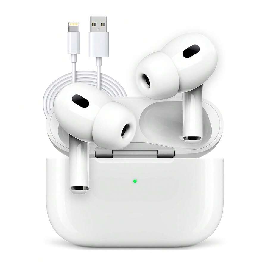 Pods Pro2 Wireless Bluetooth Headphones, Hands-Free Wireless Earbuds With Charging Case, Compatible With Sports And Gaming, Android And IOS, White - 白色 - 查看 1