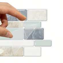 10 peças/30 peças Adesivos Decorativos Autoadesivos para Cozinha (Estes são adesivos decorativos, não azulejos reais), Adesivos de Parede com Padrão de Tijolo Irregular Plano 2D de Cores Mistas, Papel de Parede, Adesivos de Azulejos, Adesivos de Decoração de Parede, Adesivos de Decoração de Azulejos, Adequados para Decoração de Casa, Decoração de Cozinha, Decoração de Sala de Estar, Decoração de Banheiro, Decoração de Quarto, Decoração de Quarto, Etc. - Multicolorido - Visão 7