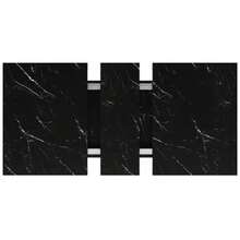 Extendable Dining Table, 110 X 80 X 76 Cm. Suitable For Dining Rooms And Kitchens. Wooden Table. Extends To 140 Cm In Length. Seats Up To 6 People. Black Tabletop. - Black - View 10