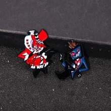 1件 Hazbin 卡通动漫酒店翻领珐琅徽章天使恶魔龙胸针人偶金属吊坠粉丝徽章包包配件礼物 - 彩色 - 查看 7