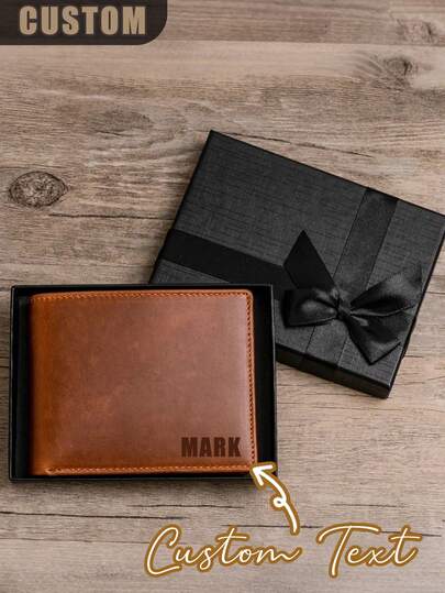 Personalized Wallet, Men's Wallet, Groomsman Wallet, Genuine Leather Wallet, Custom Wallet, Gift For Boyfriend, Ideal Valentine's Day Gift