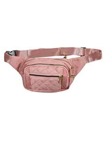 1pc New Women's Fanny Pack, Nylon Material, Embroidery, Thick Wear-Resistant, Zipper Closure, Multiple Layers, Simple And Lightweight, Casual, Stylish, Lovely, Large Capacity Women's Crossbody Chest Bag, Suitable For Sports