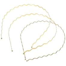 PZW-Lurrose Diadema Ondulada De Metal 3 Piezas De Diadema Fina Dorada Vintage Diademas Finas Metal Para Mujeres Y Niñas3928 - Dorado - Ver 2