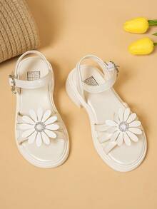 女童公主高跟凉鞋，新款夏季款式 - 米色 - 查看 5