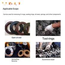 4pcs/6pcs/10pcs Oil Seal Mini Precision Hook Puller Disassembly Tool Kit, With O-Ring Gasket Seals, Suitable For Automotive - A - View 10