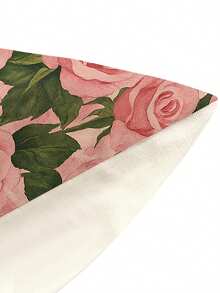 Tischläufer mit Rosenmuster (1 Stück), Tischläufer aus Leinen für den Frühling, 4 Platzsets, 1 Kissenbezug, 3 Produkte verfügbar, Frühlingsdeko für Zuhause, Partyzubehör für drinnen und Outdoor, Frühlingsdekoration, Dekoration für Zuhause, Zimmerdekoration, Partydekoration