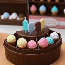 Preciosa Minicasa Decorativa Minijuguetes Interesante Modelo En Miniatura Minitienda De Helados Accesorios para Niños Y Niñas - 8,8 x 5 cm - Ver 3