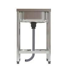 Kitchen Sinks Commercial Catering Stainless Steel Sink Single Bowl Drainer Unit - Silver - View 5