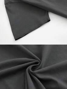 230g Thickened Gradient Black Washed Distressed Oversized Pure Cotton Short-Sleeve T-Shirt, Unisex, Street Style, Hip Hop, Punk, Harajuku Style DG013 - màu đen - Xem 4