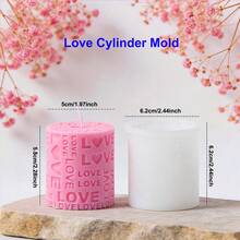 Love Pillar Candle Mold Embossed LOVE Letters Cylinder & Cube Mold Sculpture Pillar Candle Mold-Wedding Candle Mold-Handmade Soap Mold-Valentine's Day Gift Mold - White - View 14