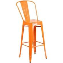 4 Pk. 30'' High Orange Metal Indoor-Outdoor Barstool with Back(default) - Multicolor - Ver 7