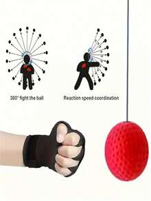 Boxing Reflex Ball Set - Speed Reaction Ball With Adjustable Headband, Boxing Reflex Training Ball With Textured Grip - Improve Speed And Hand-Eye Coordination, Speed And Reaction Time, Sports Speed Training Ball, Durable Synthetic Material For Men Fitness And Agility Training, Boxing Accessories, Smooth Design, Sturdy Construction, Boxing Equipment, Boxing, Reflex Ball - Multicolor - View 6