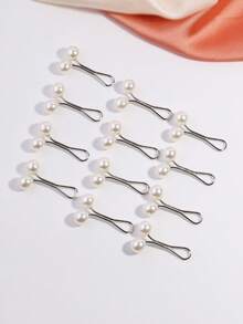 SHAN LI HUA 12 件珍珠装饰 U 型夹，适用于女士围巾、披肩扣、夹子和别针