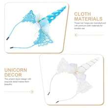 Aros Cabello Diseño de Unicornio 2 Piezas Blanco y Azul Tocado para Fiesta Infantil Diadema Decorativa CosplayConveniente y duradero,Los favoritos de los niños - Multicolor - Ver 8