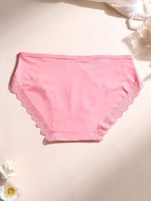 4 piezas Bragas de mujer de triángulo de seda de hielo con encaje sexy, calado y empalme, de cintura baja, sin costuras, lencería suave, cómoda y transpirable para yoga, deportes y uso diario - Multicolor - Ver 6