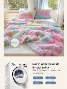 Double-Sided, Plush Double Duvet Cover, Extra Soft For Winter, Available In Various Colors - Baby Blue - View 8