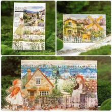 6Rolls Floral Washi Tape Set PET 40mm Wide Washi Sticker Junk Journaling Stickers Flower Scrapbook Stickers Vintage Washi Tapes Scrapbooking Supplies Decorative Tape Crafts, 6.6ft Long - 花園 - 查看 8