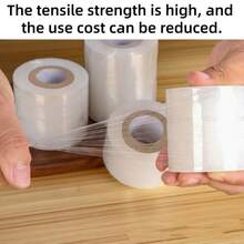 2 Rolls 460M Stretch Wrap Tape - Multipurpose Packaging Material, Suitable For Bottles, Jars, Eyelash & Eyebrow Tattoos, Gardening Grafting, Plant Repair - Durable, Easy To Use, No Battery Required, Bottle Sealing Tape, Grafting Tape, Plant Repair Tape, Multipurpose Tape, Easy To Use Tape, No Battery Needed - White - View 2