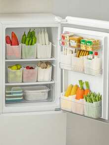 1pc Refrigerator Food Storage Box, Kitchen Freezer Side Door Compartment Storage Box, Refrigerator Accessory
