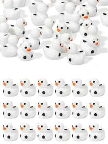 10/20 pezzi Mini figurine in resina a forma di anatra, decorazioni divertenti a tema calcio e animali, adatte per feste a tema sportivo, ideali per fai-da-te, giardini in miniatura, artigianato per micropaesaggi, contenitori di vetro, decorazioni per piante in vaso, interni di auto, decorazioni per la casa, scaffali, salotto, feste a tema, San Valentino, decorazioni per laurea, ottimi anche come regali di compleanno. - Bianco e nero - Visualizzare 4