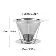 1个不锈钢咖啡过滤器 - 超细网眼，可重复使用，咖啡漏斗，适合家庭和办公室使用，开学季必备 - 彩色 - 查看 17