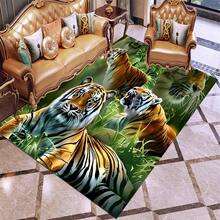 1pc Tiger Green Artistic Pattern Carpet Doormat, Non-Slip Floor Mat, Living Room Decor Rug