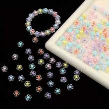 Un set de 100 piezas de cuentas acrílicas para hacer joyas DIY - Cuentas transparentes de varios colores adecuadas para pulseras, aretes, collares y manualidades - Multicolor - Ver 4