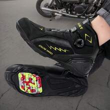 Women's Motorcycle Riding Shoes, Commuter Biker Anti-Fall Off-Road Gear, Professional Long-Distance Motorcycle Travel Road Bike Riding Shoes - Black and Yellow - View 3