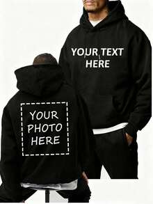 Customized Men's Pullover Sweatshirt Sweatshirt, Suitable For Autumn, Winter, Back To School. Upload Your Own Design, Image, Photo, Group Photo, And Input Your Text To Create Your Personalized Printed Pullover Pullover Sweatshirt. Suitable For Couples, Pranks, Surprise Gifts, Company Team Building Uniforms, Halloween Party Outfits. Printed Hooded Drawstring Sweatshirt, Great Gift For Boyfriend, Family, Friends, Birthday, Holidays, Valentine's Day, Birthday, Anniversary, Customized Gift.,Gymboy - 黑色 - 查看 12