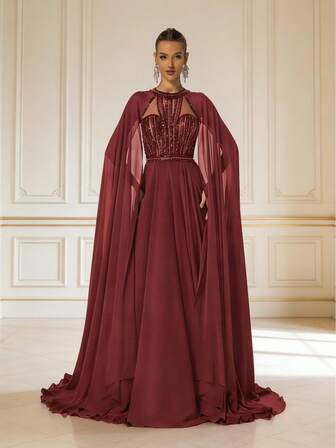 DELLA COUTURE Vestido de noche largo y formal de color borgoña, vestidos de fiesta de verano para mujeres, perfectos para bodas, banquetes, alfombra roja, fiestas, bailes y otras ocasiones formales, diseño de moda de alta gama para que brilles, vestido de cóctel para eventos