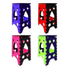 Banco plegable portátil de plástico para 1 adulto, con capacidad de carga de 120 kg, silla de pesca portátil, taburete plegable para exterior, color aleatorio. - Multicolor - Ver 7