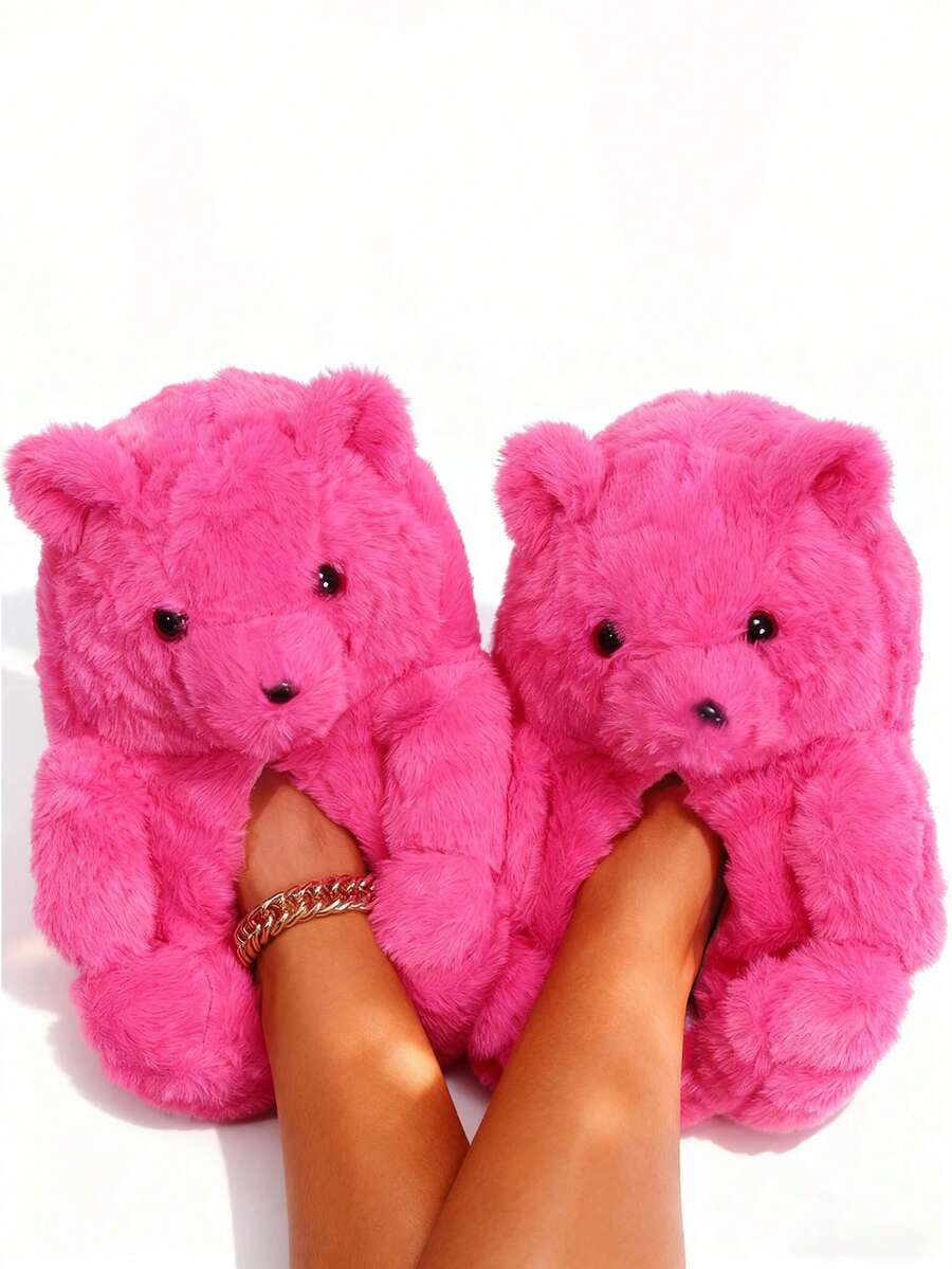 Cute Cartoon Bear Multi-Colored Women's Slippers, Warm Cotton Shoes, Cartoon Bag Heel Shoes, Cartoon Fun Doll Shoes, Quirky Shoes, Teddy Bear Heel Shoes, Women's Bear Slippers, Home Shoes, Teddy Bear Heel Shoes, Couple Teddy Bear Slippers, Exclusive Creative Cartoon Cotton Shoes,A Pair Of Cute And Fun Cartoon Women's Home Warm Shoes, Adorable Warm Slippers, Flat Shoes, Fun Cartoon Bunny Quirky Shoes, Cosplay Shoes, Couple Shoes, Cartoon Shoes, Student Shoes, Funny Shoes, Millennial Style Women's Warm Shoes, Flat Home Slippers, Men's And Women's Funny Shoes, Halloween, Christmas, Cartoon Cosplay Shoes, Santa Claus Shoes, One Size Fits All, Warm Shoes, Snow Home Shoes, Quirky Shoes, Creative Shoes, Cute And Fun Animal Shoes, Cartoon Puppy, Cartoon Bunny Flat Home Slippers, Silent Shoes For Wooden Floors, Women's Slippers, Men's Slippers, Couple Slippers, Plus Size Warm Shoes, Snowy Indoor Home Slippers. - 玫紅色 - 查看 1
