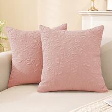 YSTYLE 2-teiliges Sofakissen-Set mit verdecktem Reißverschluss, quadratischen Kissenbezügen und modernen Sofakissenbezügen für Wohnzimmer, Schlafzimmer und Balkon. - Pink - Übersicht 1