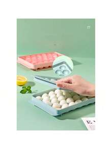 33-Cavity Plastic Ice Cube Tray With Lid - 2 Color Options, Minimalist Design | Ideal For Home & Beverage Making - Multicolor - View 4