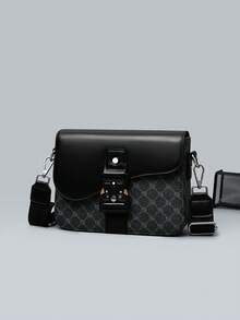 Peach Tree Men's Clutch Bag, Square Pillow Bag, Wristlet, Wallet, Crossbody Bag 2-In-1, Neutral Business Storage Bag Suitable For Business Trip, Toiletries Storage, Handbag, Wristlet, Men's Gift, Valentine's Day Gift, Father's Day Gift, Multi-Purpose, Dorm, University Valentine'S Day Phone Bag - Multicolor - View 1