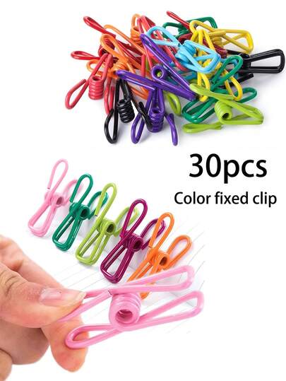 1/10/30 piezas Pinzas para alimentos, pinzas de acero recubiertas de PVC de uso múltiple, adecuadas para envasado de alimentos, bolsas de patatas fritas, ropa, clips de papel, bolsas, tendederos, etc.