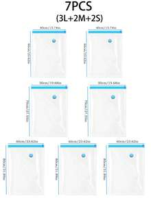 9 peças/Conjunto de Sacos de Armazenamento a Vácuo Transparentes, Sacos de Compressão a Vácuo Domésticos Modernos, Múltiplas Combinações Disponíveis, Para Roupas, Cobertores, Camisas, Acessórios de Viagem, Sacos de Poeira de Viagem Leves, Adequados para Viagem e Armazenamento Doméstico, Organizadores de Roupas à Prova de Poeira e Leves, Sacos Economizadores de Espaço