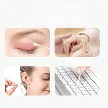 200 قطعة من أعواد القطن في علبة ورقية ملونة ذات رأسين مدبب ومستدير، مناسبة للاستخدام في إزالة المكياج والفن على الأظافر وتنظيف الأذن وغيرها من الاستخدامات