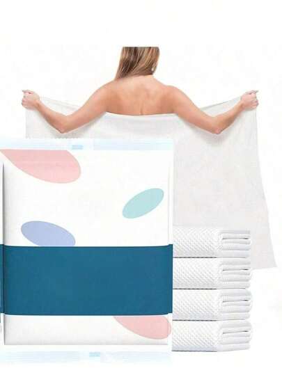 140*70厘米 2/6/12件/套 一次性大浴巾，非常适合旅行、海滩、淋浴、游泳、徒步旅行和露营