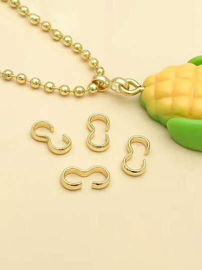 20个黄铜镀金首饰连接器，8字形吊坠连接环，适用于DIY手链和项链链条组件、首饰制作配件和工艺材料