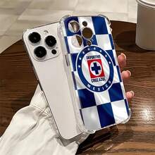 Diseño de la bandera de México de Cruz Azul. Esta elegante funda es compatible con los modelos de  16, 15, 14 Pro Max, 13, 12, 11, XR y XS Plus. Fabricada en silicona TPU, ofrece protección contra golpes y caídas, además de una sensación superior. Es un regalo ideal para familiares, amigos y seres queridos, y una opción perfecta para Navidad.funda de ,  funda de  16, Navidad,  fundas de , funda de  15,  17 Pro Max - transparente - Ver 3