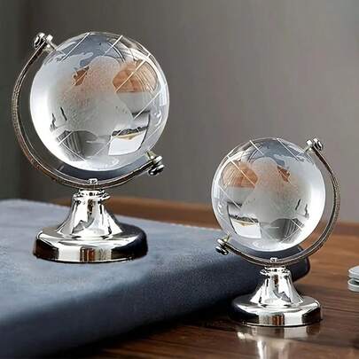Crystal Globe Ornament, Ideal For Placing In Living Room Or On Desk As Home Decor, Also A Great Gift For Friends, Family Or Classmates On Holidays And Birthdays.