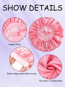 1 bonetă de păr pentru domnișoare de onoare, pentru păr creț, cadouri creative de nuntă pentru domnișoare de onoare, bonetă moale de protecție a părului cu bandă lată pentru somn, utilizare zilnică - poliester, femei, îmbunătățirea buclelor, fără parfum, coafură normală, - Multicolor - Vizualizare 10