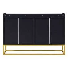 Modern Minimalist Sideboard, 4-Door Handleless Buffet For Dining Room, Living Room, Kitchen (White) - 黑色 - 查看 7
